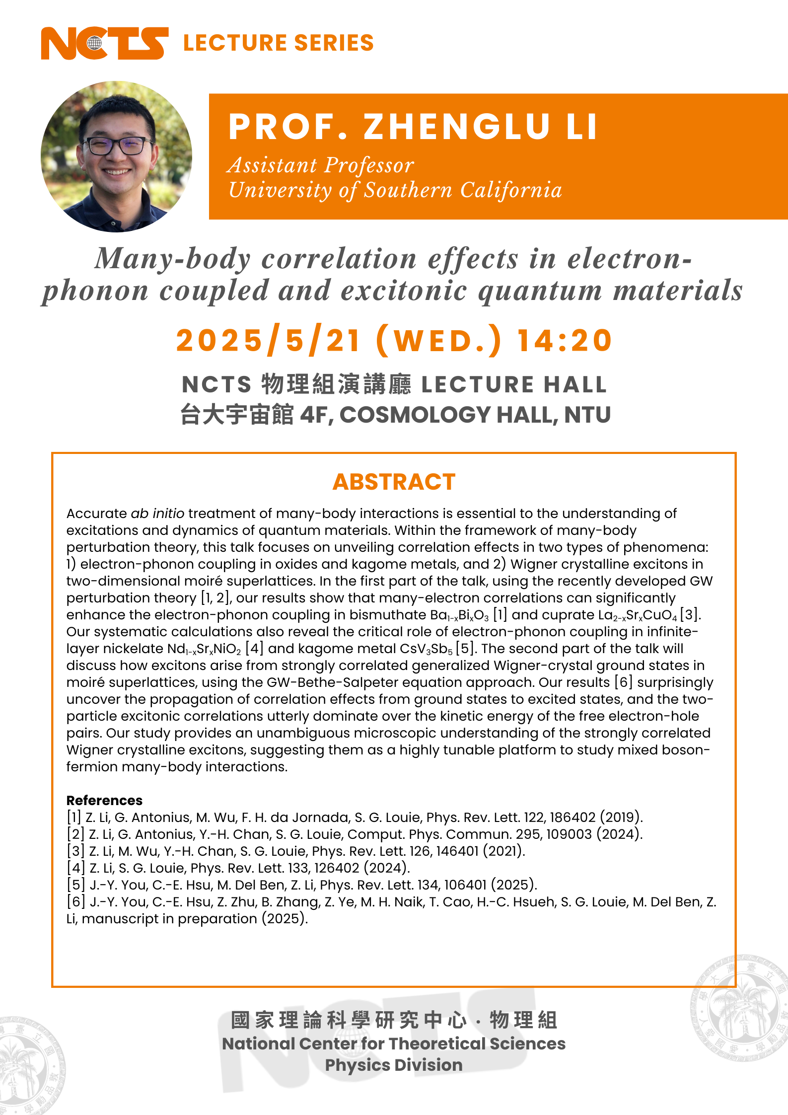 NCTS 20250521 Prof. Zhenglu Li Lecture NCTS 20250521 Prof. Zhenglu Li Lecture